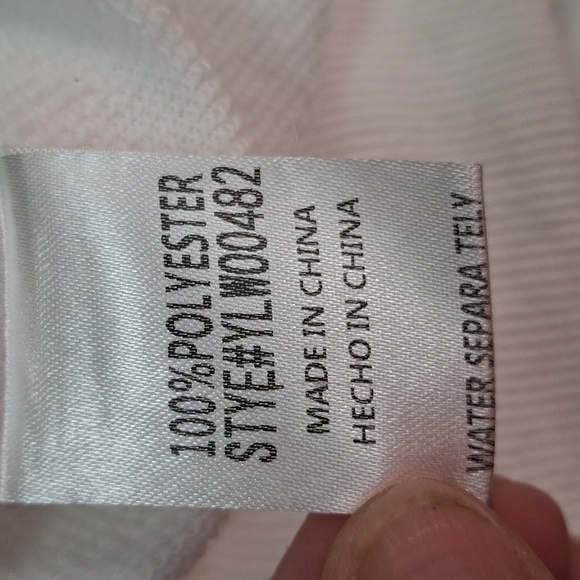 "MECLOTH" SZ. M, Ladies white, rainbow sleeves, 100%polyester, like new conditio - Picture 13 of 14